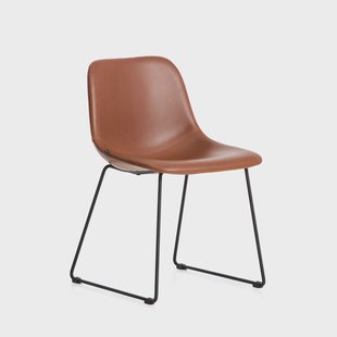 Kave Home Eetkamerstoel Zahara Lederlook - Bruin