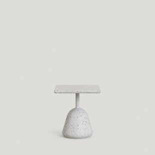 Kave Home Vierkante Bijzettafel Saura Terrazzo, 44cm - Wit