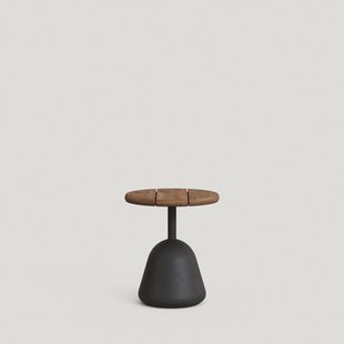 Kave Home Ronde Bijzettafel Saura Acacia, Ø43cm - Walnoot