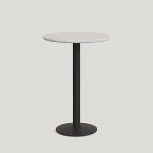 Kave Home Ronde Bartafel Saura Terrazzo & Metaal, Ø70cm - Wit