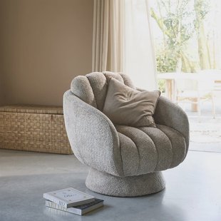 Rivièra Maison Draaifauteuil Scotia Chenille - Sterling Silver - Velvet
