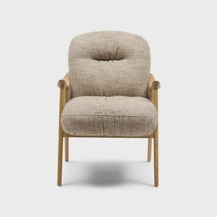 Rivièra Maison Fauteuil Castello Weave stof en hout - Lichtbruin