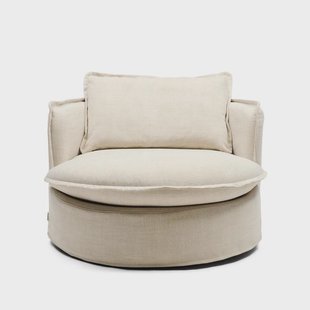 Rivièra Maison Draaifauteuil Alcudia Linnenlook - Naturel - Organisch