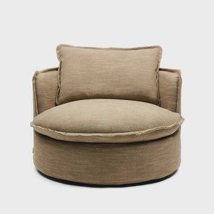 Rivièra Maison Draaifauteuil Alcudia Linnenlook - Brown Taupe