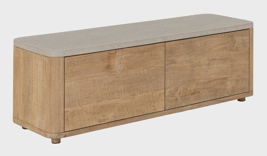 DTP Home TV-meubel Nova Teakhout en travertin, 130cm - NATUREL