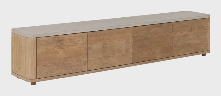 DTP Home TV-meubel Nova Teakhout en travertin, 210cm - NATUREL