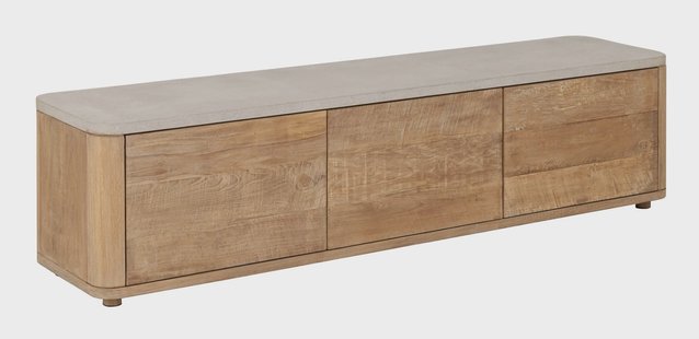 DTP Home TV-meubel Nova Teakhout en travertin, 170cm - NATUREL