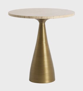 Light & Living Ronde Bijzettafel Bahia Travertin, Ø45cm - Zand