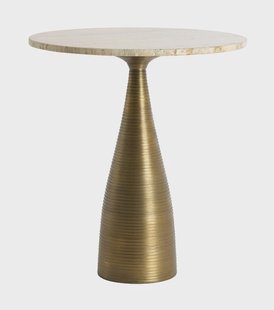 Light & Living Ronde Bijzettafel Bahia Travertin, Ø52cm - Zand