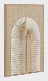MUST Living Wandpaneel Bow Palmblad, 102 x 76cm - NATUREL