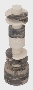 MUST Living Decoratie Alba Marmerlook, 38cm hoog - Zwart/Bruin
