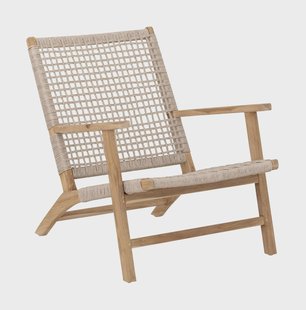 MUST Living Fauteuil William Teakhout en touw - NATUREL