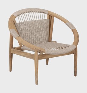 MUST Living Fauteuil Kumo Teakhout en touw - Naturel