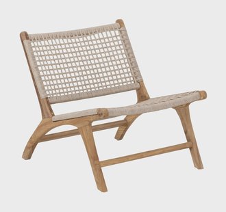 MUST Living Fauteuil Winston Teakhout en touw - Naturel