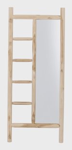 MUST Living Spiegel Benidorm Met ladder, Teakhout, 180 x 75cm - NATUREL - Passpiegel
