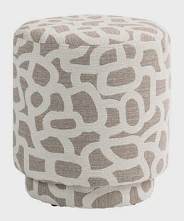 Light & Living Poef Davonte Ø40cm - Taupe/Beige - Rond