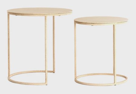 Light & Living Ronde Bijzettafel Sadar Set van 2 stuks - Zand/Lichtbruin
