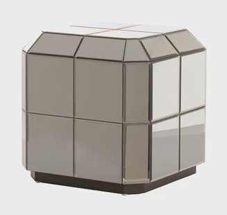 Light & Living Bijzettafel Luciano Glas, 40 x 40cm - Bruin - Vierkant