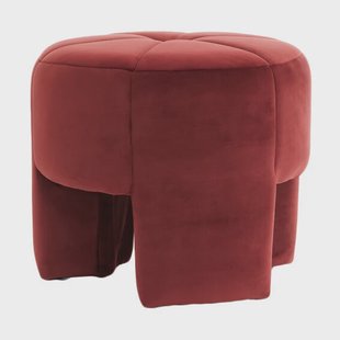 Light & Living Poef Batoemi Velvet - Bordeaux - Rond