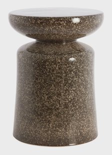 Light & Living Ronde Bijzettafel Kotor Keramiek, Ø34cm - Donkerbruin