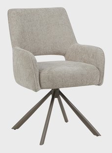 LABEL51 Draaibare Eetkamerstoel Bergerac Chenille - Naturel/Brons