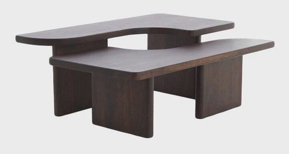 Light & Living Salontafel Crato Acaciahout, Set van 2 stuks - Chocoladebruin