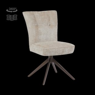 Tower Living Draaibare Eetkamerstoel Bardi Geweven stof - Beige/Bruin