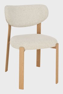 LABEL51 Eetkamerstoel Mika Prestige-stof en naturel houtlook - Naturel