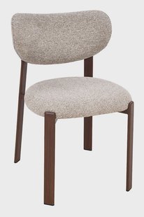 LABEL51 Eetkamerstoel Mika Prestige-stof en walnoot houtlook - Beige