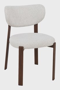 LABEL51 Eetkamerstoel Mika Prestige stof en walnoot houtlook - Naturel
