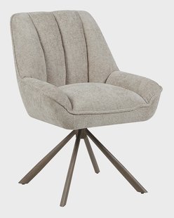 LABEL51 Draaibare Eetkamerstoel Reims Chenille - Naturel/Brons