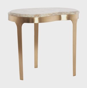 Light & Living Organische Bijzettafel Giulio Marmer, 51 x 51cm - Taupe - Rond