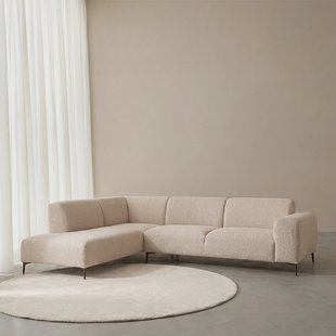 LABEL51 Hoekbank Merido Links, 292cm, Velvet - Naturel