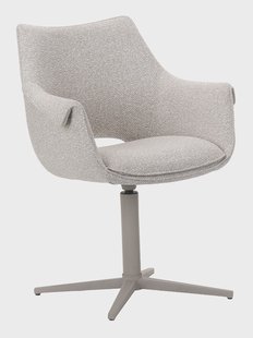 LABEL51 Draaibare Eetkamerstoel Nozomi Bouclé - Naturel/Taupe