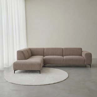 LABEL51 Hoekbank Merido Links, 292cm, Velvet - Taupe