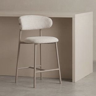 LABEL51 Barkruk Kaito Prestige-stof - Naturel/Taupe (zithoogte 64cm)