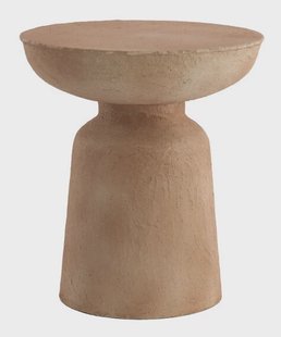 Light & Living Ronde Bijzettafel Benissa Papier Maché, Ø38cm - Beige
