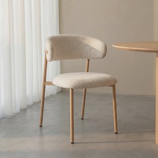 LABEL51 Eetkamerstoel Kaito Prestige-stof en naturel houtlook - Naturel