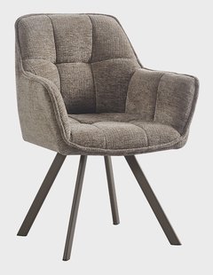LABEL51 Eetkamerstoel Riley Geweven stof - Taupe/Brons