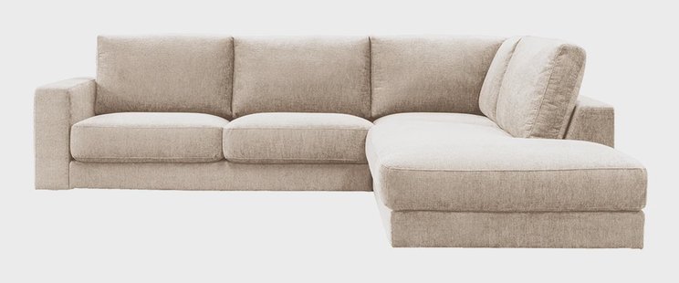 LABEL51 Hoekbank Valero Rechts, 303cm, Chenille - Naturel