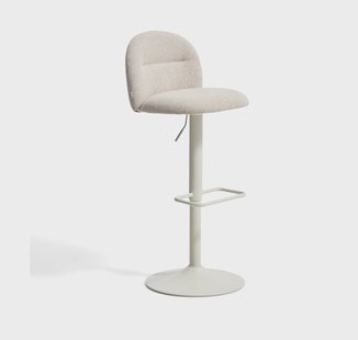 Kave Home Verstelbare Barkruk Arino Chenille - Beige (zithoogte 64-86cm)