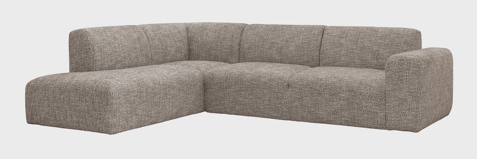 LABEL51 Hoekbank Verona Links, 291cm, Silencio-stof - Taupe