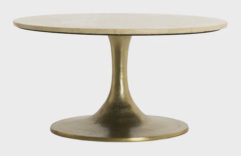Light & Living Ronde Salontafel Tomar Marmerlook, Ø74cm - Beige