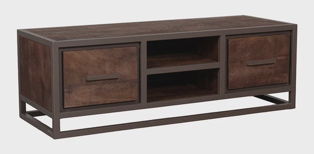 LABEL51 TV-meubel Peru Mangohout en metaal, 120cm - Espresso