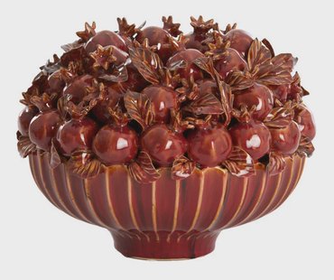 Light & Living Vaas Pomegranate Keramiek, 23cm - Bordeaux - Rond