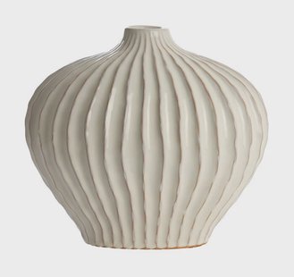 Light & Living Vaas Lorito Keramiek, 30cm - Crème - Rond