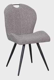 LABEL51 Eetkamerstoel Silly Bouclé - Mushroom/Zwart