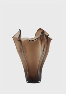 Light & Living Vaas Aiora Glas, 53cm - Donkerbruin - Organisch