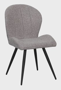 LABEL51 Eetkamerstoel Sil Bouclé - Mushroom/Zwart