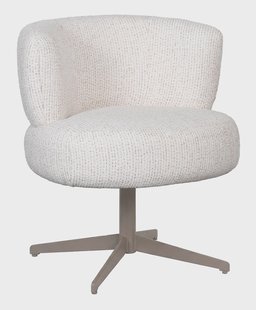LABEL51 Draaibare Eetkamerstoel Grasse Silencio-stof - Naturel/Taupe